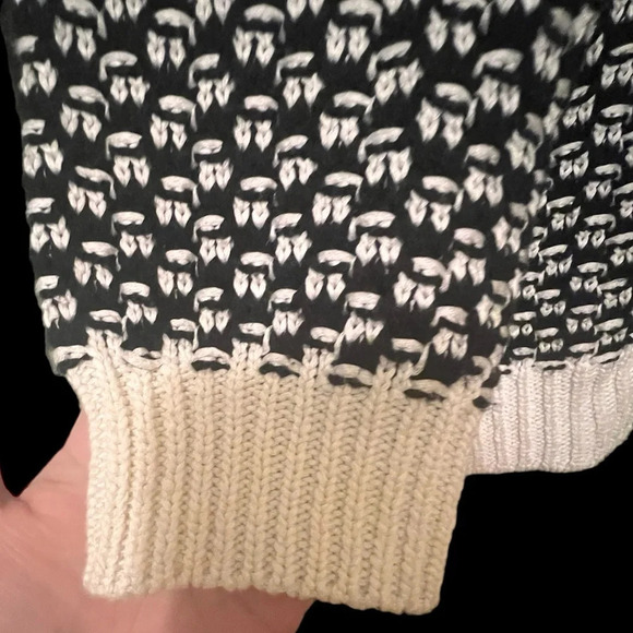 Calvin Klein knit sweater size Large black and off white. Very warm. - Picture 2 of 5